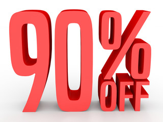 Ninety percent off. Discount 90 %.