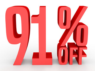 Ninety one percent off. Discount 91 %.