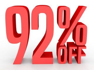 Ninety two percent off. Discount 92 %.
