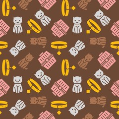 cat and dog theme,seamless pattern for wallpaper or use as wrapping paper gift