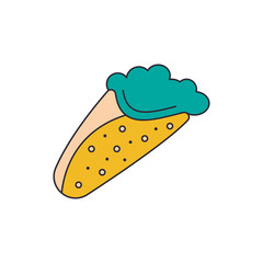 Greek pita icon, cartoon style