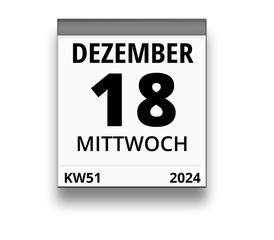 Kalender für Mittwoch, 18. DEZEMBER 2024 (Woche 51)