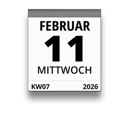 Kalender für Mittwoch, 11. FEBRUAR 2026 (Woche 07)