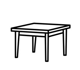 isolated sketch of a table, contours