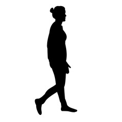  isolated silhouette girl is going