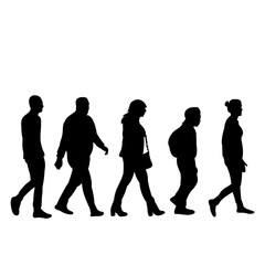Obraz premium vector, isolated silhouette people go