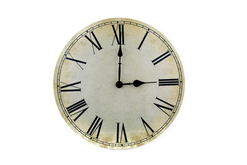 Antique Clock isolated on white backround