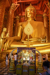 Buddha statue in Wat Phanan Choeng temple in Ayutthaya, Thailand