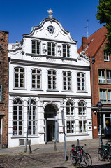 Lübeck Buddenbrookhaus in the Meng Strasse opposite St. Marien