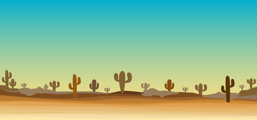 Fototapeta na wymiar wild desert scene with cactus