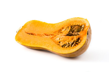 Butternut pumpkin isolated on white background. 
