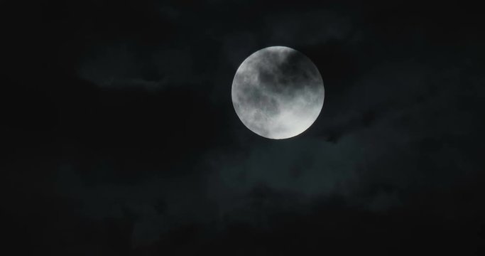 Full moon in the dark night
