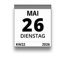 Kalender für Dienstag, 26. MAI 2026 (Woche 22)