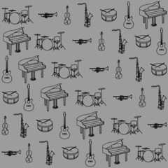 Seamless background theater hand drawn doodle Theatre set Vector illustration Sketchy theater icons Acting performance elements Ticket Masks Lyra Curtain stage Musical notes Pointe shoes Make-up tools