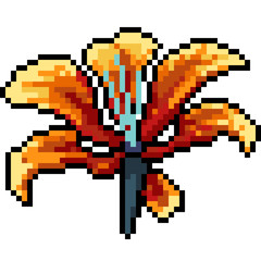 Fototapeta premium vector pixel art flower