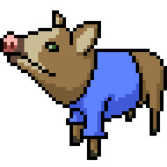 Fototapeta premium vector pixel art pig pet