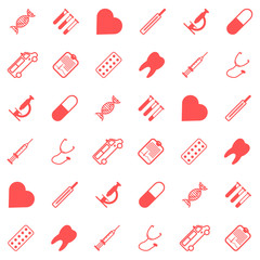 Seamless pattern with vector Medical Icons in flat style.