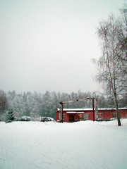 Old industrial building in winter - 212071345