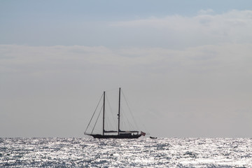 Obraz premium Big lonely schooner