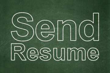 Obraz premium Finance concept: text Send Resume on Green chalkboard background