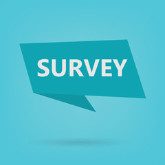 survey word on sticker- vector illustration