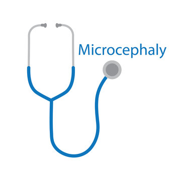 Microcephaly word and stethoscope icon- vector illustration