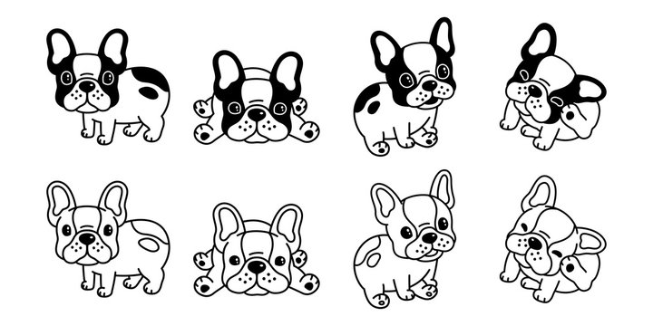 dog vector french bulldog icon logo cartoon character illustration clip art symbol black