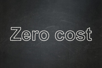 Business concept: text Zero cost on Black chalkboard background