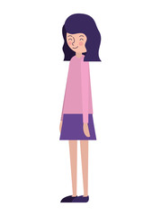 beautiful and young woman character vector illustration design