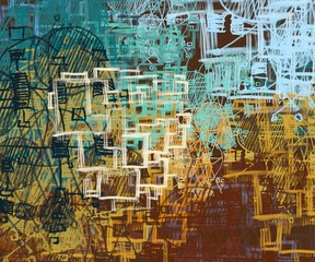 Abstract painting on canvas. Hand made art. Colorful texture. Modern artwork. Strokes of fat paint. Brushstrokes. Contemporary art. Artistic background image.