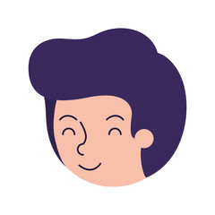 young man avatar head character vector illustration design