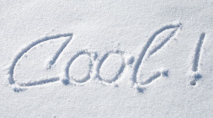 Cool! Hand drawn text over snow