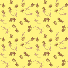 Military camouflage seamless pattern in yellow and different shades of brown color