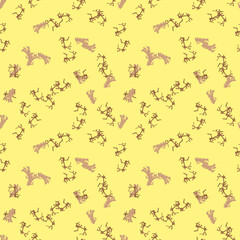 Military camouflage seamless pattern in yellow and different shades of brown color