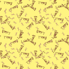 Military camouflage seamless pattern in yellow and different shades of brown color