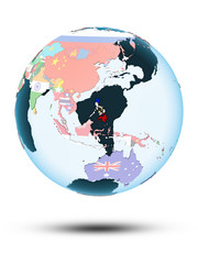 Philippines on globe with flags