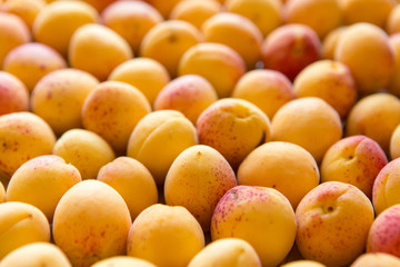 fresh ripe apricots top view