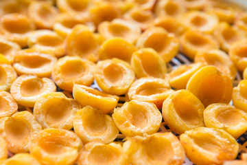 fresh ripe apricots top view