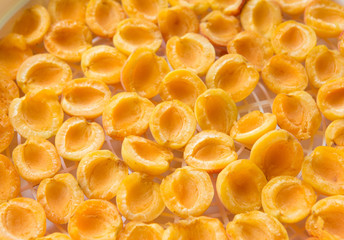 fresh ripe apricots top view