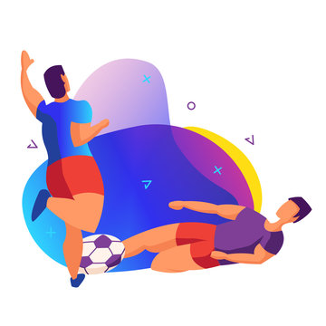 Players during the game. Colorful and modern vector illustration on a white background.