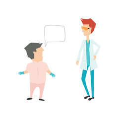 Dentists-Doctors on the working day. Flat style