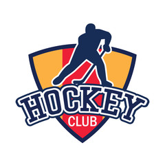 hockey logo with text space for your slogan / tag line, vector illustration