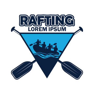 rafting logo with text space for your slogan / tag line, vector illustration