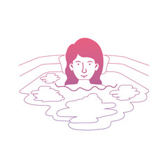 woman in the bathtub vector illustration design
