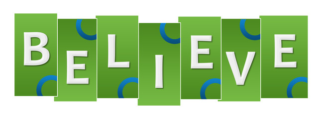 Believe Green Blue Stripes Rings 