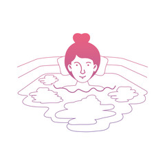 woman in the bathtub vector illustration design