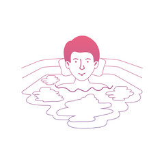 man in the bathtub vector illustration design