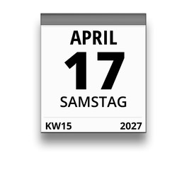 Kalender für Samstag, 17. APRIL 2027 (Woche 15)