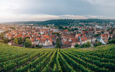 panorama of medieval town Esslingen am Neckar Germany