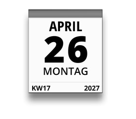 Kalender für Montag, 26. APRIL 2027 (Woche 17)